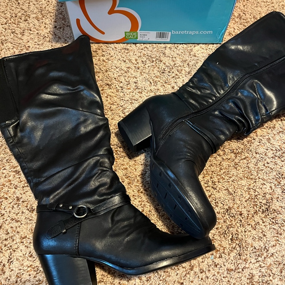 Baretraps Black Tall Boots NWT
